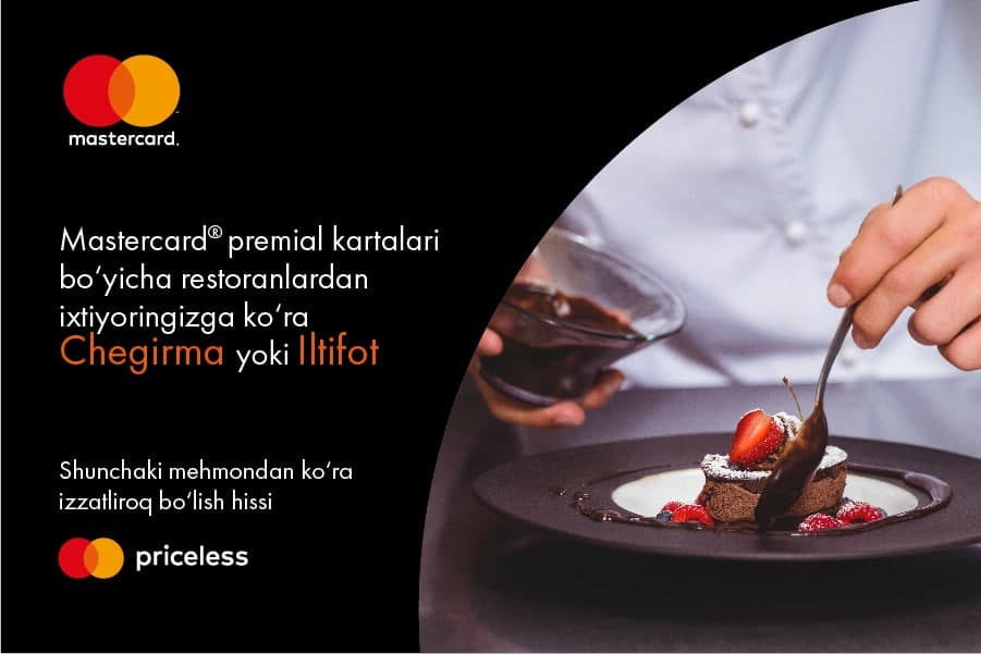 Toshkentdagi 8 ta restoran Mastercard kartalarining sohiblari uchun maxsus takliflarni joriy etdi