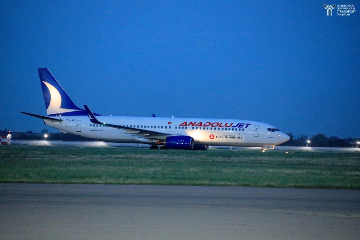 AnadoluJet Anqara – Toshkent – Anqara yo‘nalishida aviaqatnovlarni yo‘lga qo‘ydi