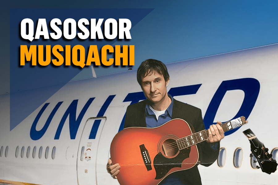 «Mol achchig‘i – jon achchig‘i»: sindirilgan gitara uchun aviakompaniyadan g‘aroyib tarzda o‘ch olgan musiqachi